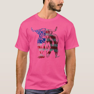 T-shirt Écossais Highland Cow America États-Unis Drapeau f