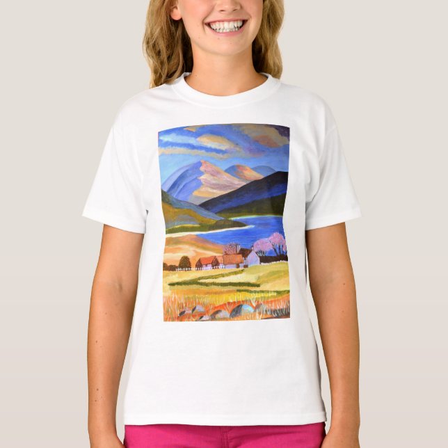 T-shirt écossais Highlands Girls (Devant)