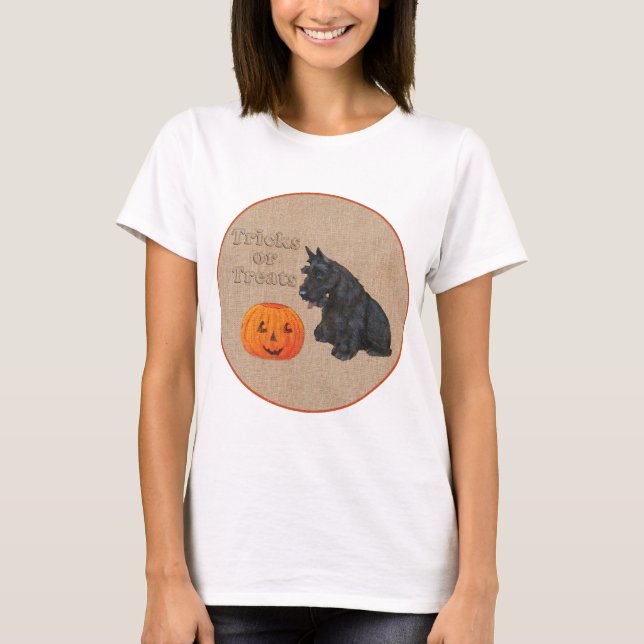 T-shirt Écossais Terrier Automne Design saisonnier (Devant)