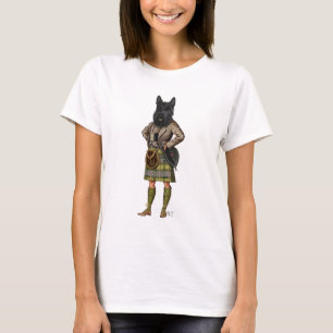 T-shirt Écossais Terrier dans le kilt