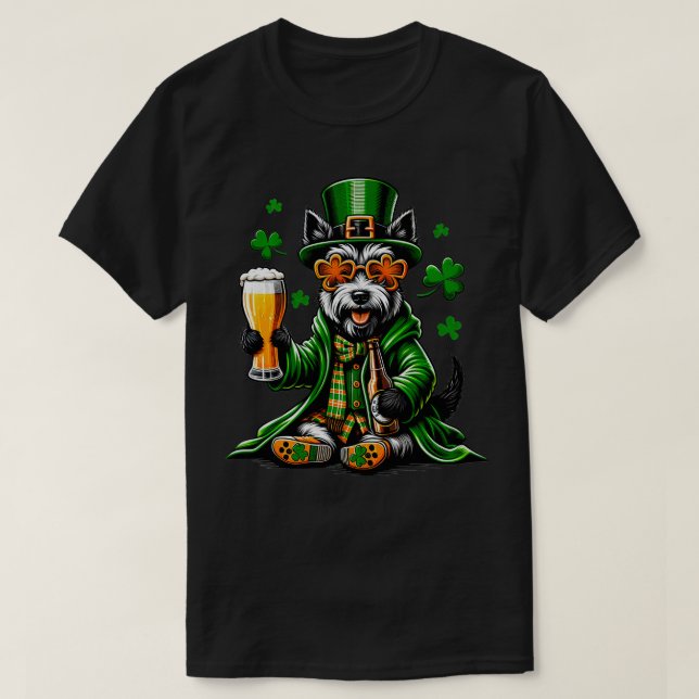 T-shirt Écossais Terrier Saint Paddys Day (Design devant)