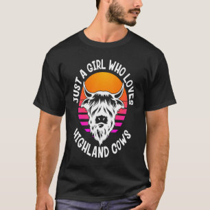 T-shirt Écossaise Juste Une Fille Qui Aime Les Vaches High