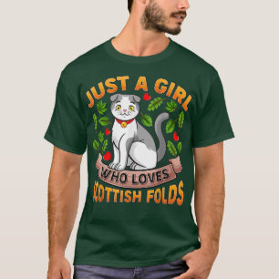 T-shirt Écossaise Pold Amoureux des chats Juste Une Fille 