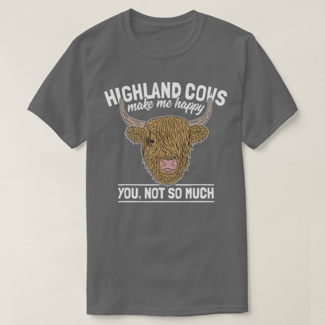 T-shirt Écossaise Vache Highland Funny Farmer Dire Cattle  (Design devant)
