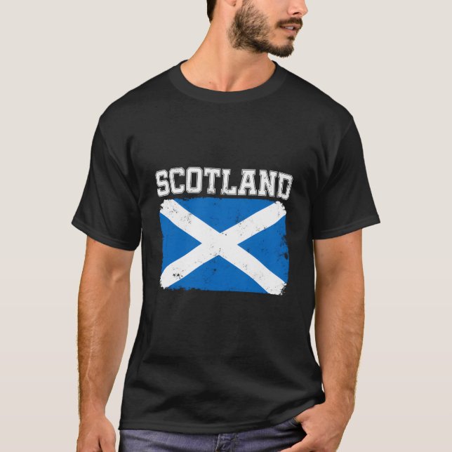 T-shirt Écosse Drapeau Écossais en détresse (Devant)