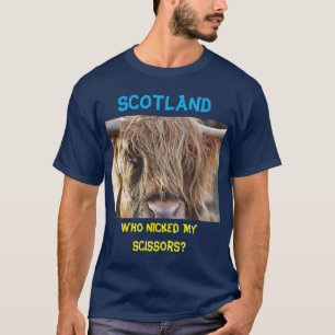 T-shirt Ecosse Drôle Vache à cheveux longs