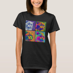 T-shirt Ecosse Pop de chat plié Illustration colorée
