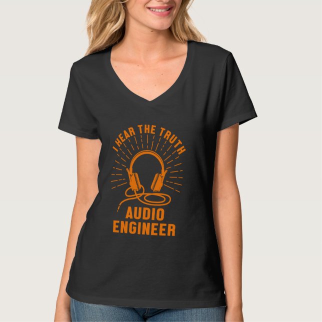 T-shirt Écouter Audio Engineer Casques vocaux Music Tech (Devant)