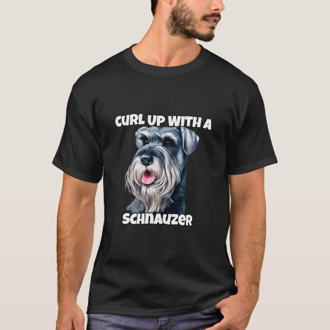 T-shirt Écouter Avec Un Propriétaire De Chien Schnauzer Sc (Devant)