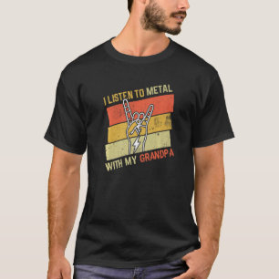 T-shirt Ecouter vintage Métal Avec Grand-Père Rock Music L