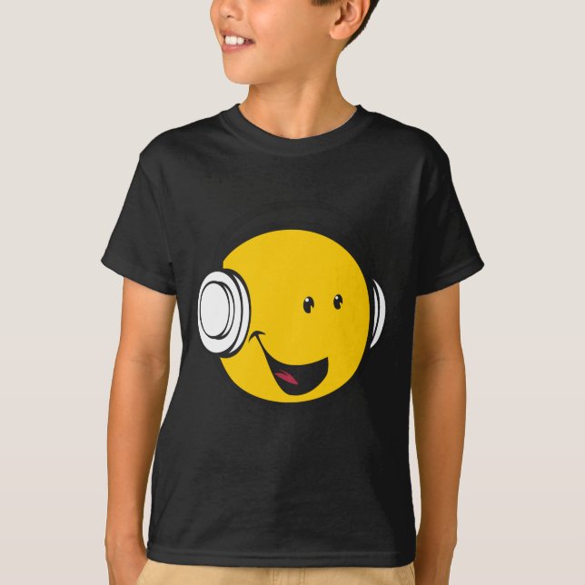 T-shirt Écouteurs Emoji (Devant)