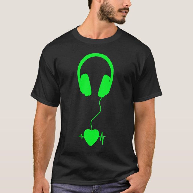 T-shirt écouteurs verts (Devant)