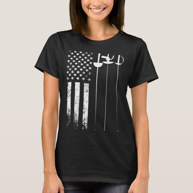 T-shirt Écran Drapeau Fencer américain 1 (Devant)