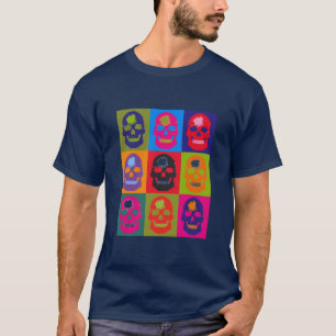 T-shirt Écran en soie de crâne -- Bleu marine