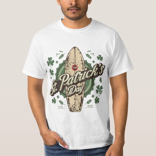 T-shirt Écran USA Imprimé Retro Vert Irlandais Perturbé (Devant)
