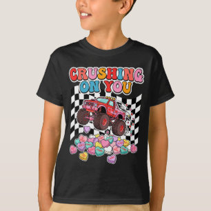 T-shirt Écrasé sur vous Monster Truck Saint-Valentin Rétro