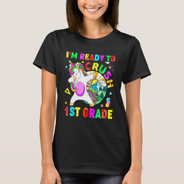 T-shirt Écraser la 1ère année Dabbing Unicorn Retour à l'é (Devant)