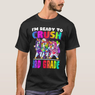 T-shirt Écraser La 3E Année Dabbing Unicorne Retour À L'Éc