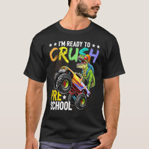 T-shirt Écraser Le Camion Monster Dinosaure De L'École Pré