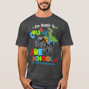 T-shirt Écraser Le Camion Monster Dinosaure De L'École Pré