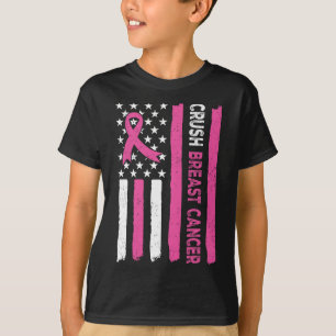 T-shirt Écraser le cancer du sein Sensibilisation Bling ro
