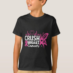 T-shirt Écraser le cancer du sein Sensibilisation Bling ro