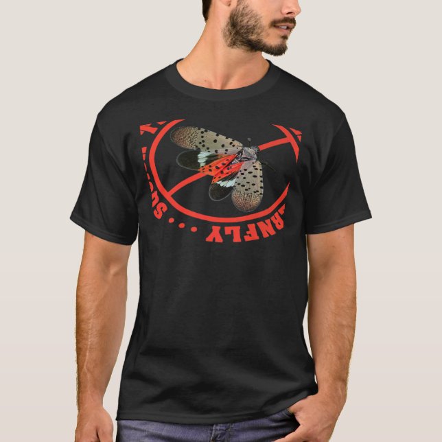T-shirt Écraser Le Poteté Chasseur De Lanternfly Envahissa (Devant)