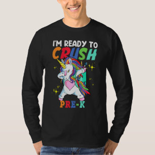 T-shirt Écraser Pré K Dabbing Unicorne Retour À L'École Fi
