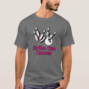 T-shirt Écrasez le cancer du sein Pins de Bowling Ruban ro