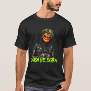 T-shirt Écrasez le Système Citrouille Punk Anarchie Jack o