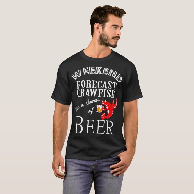 T-shirt Écrevisses de prévision de week-end avec la (Devant entier)