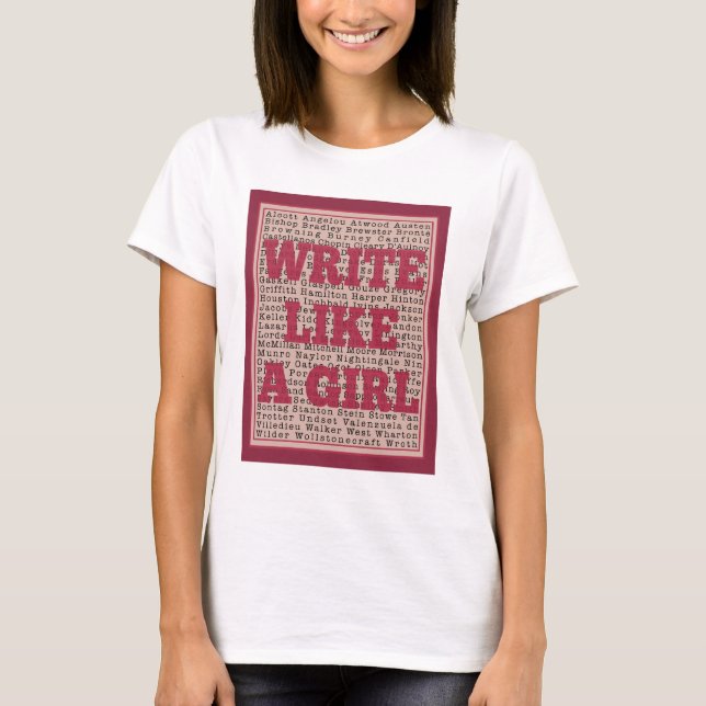 T-shirt Écrire comme une jeune fille à lèvres (Devant)