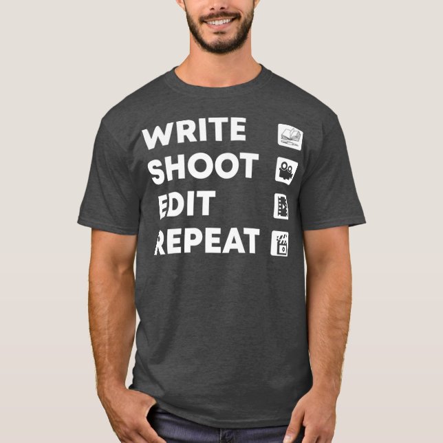 T-shirt Écrire le tir Modifier Répéter Vidéographe Premium (Devant)