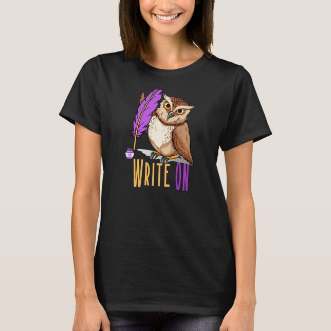 T-shirt Écrire sur Drôle Ecriture Chouette Amateurs pour E (Devant)