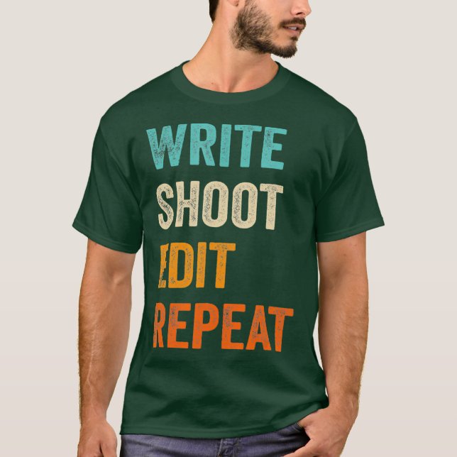 T-shirt Écrire Tir Modifier Répéter pour cinéaste Camerama (Devant)