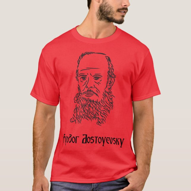 T-shirt Ecriture avec Fyodor Dostoïevsky (Devant)