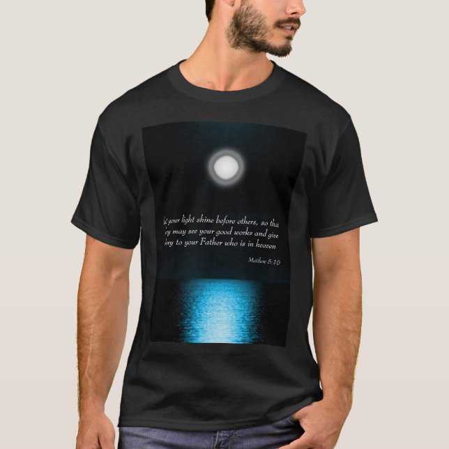 T-shirt Écriture Biblique Inspirante Laissez Votre Lumière (Devant)