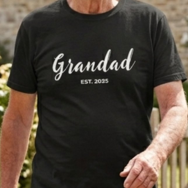 T-shirt Écriture blanche Grand-père établi  (Créateur téléchargé)