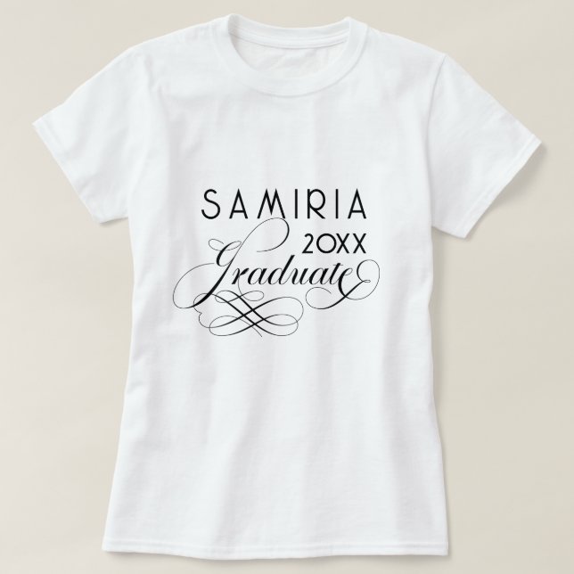 T-shirt Écriture élégante moderne 2026 Nom et année de dip (Design devant)
