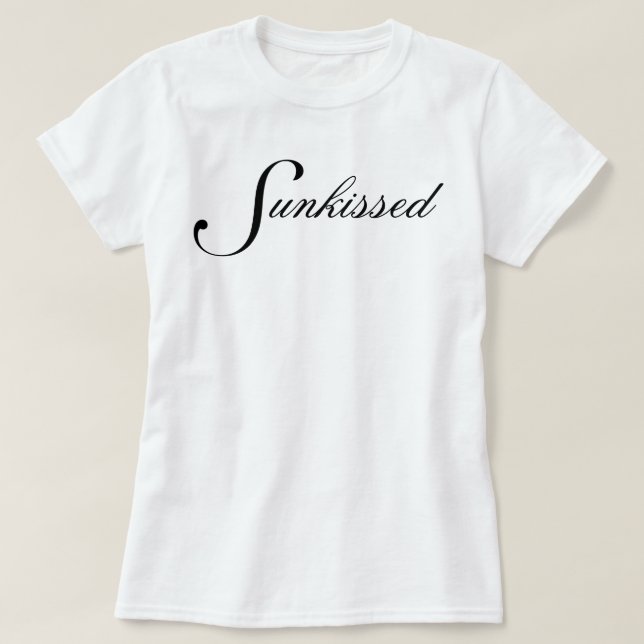 T-shirt Écriture esthétique chic simple "Sunkissed" (Design devant)