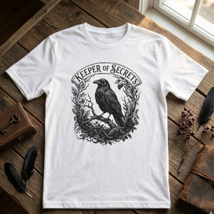 T-shirt Écriture gothique complexe de corbeau, Art académi