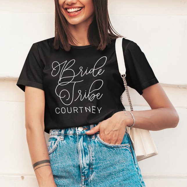 T-shirt Écriture Mariée Tribu Calligraphie Nom (Créateur téléchargé)
