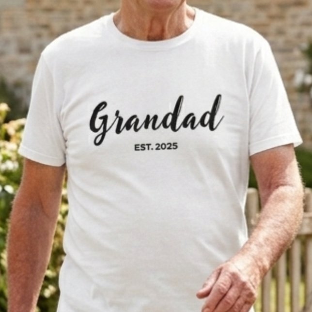 T-shirt Écriture noire Grand-père établi  (Créateur téléchargé)