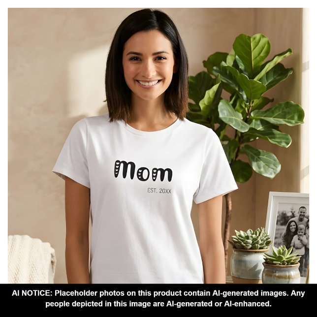 T-shirt Écriture noire Maman Cute Hearts établie (Créateur téléchargé)