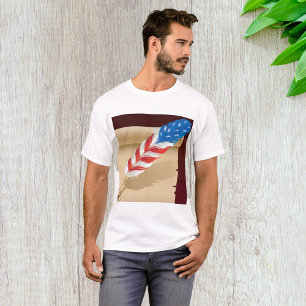 T-shirt Écriture patriotique plume sur papier antique
