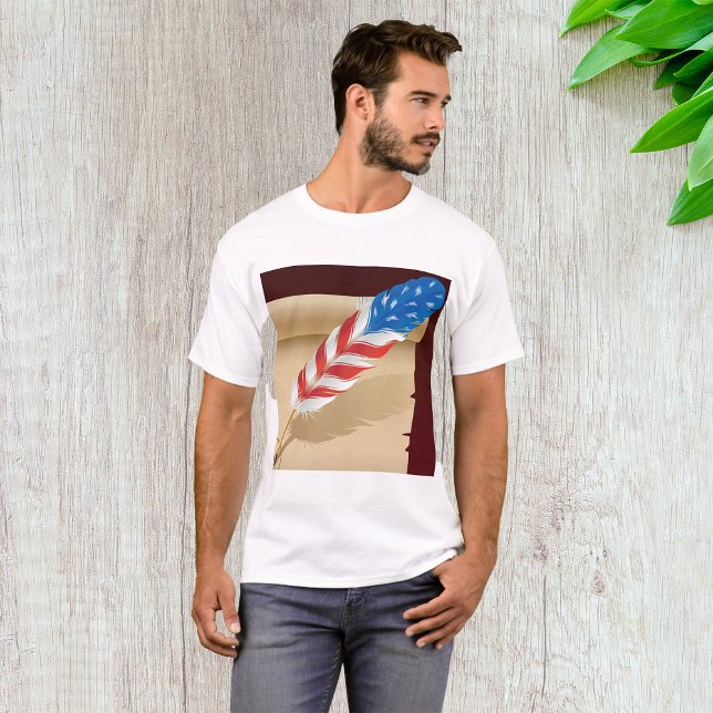 T-shirt Écriture patriotique plume sur papier antique (Créateur téléchargé)