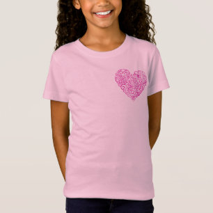 T-Shirt Écriture spirale coeur rose pour la Saint Valentin