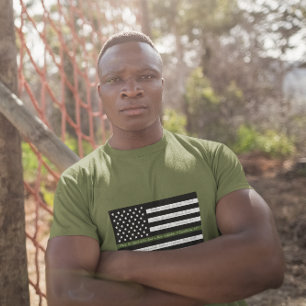 T-shirt Écritures de la liberté Militaire Ligne verte