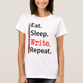 T-shirt Ecrivain de répétition d'écriture du sommeil de l'
