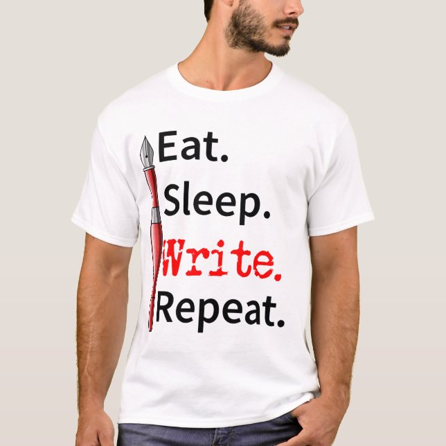 T-shirt Ecrivain de répétition d'écriture du sommeil de l' (Devant)
